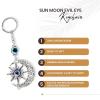 Evil eye bag charm keychain with blue nazar symbol for handbags and backpacks
